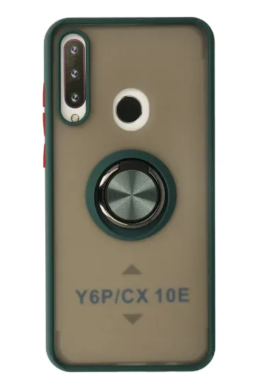 Newface Huawei Y6P Kılıf Montreal Yüzüklü Silikon Kapak - Yeşil resmi