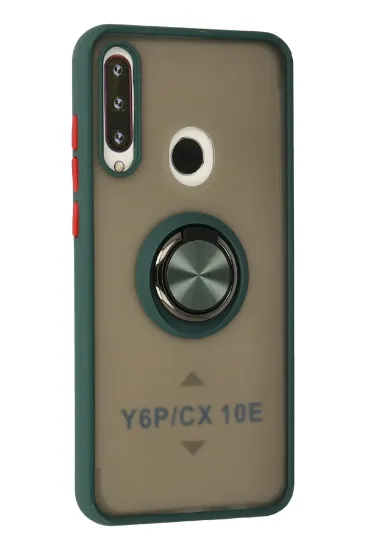 Newface Huawei Y6P Kılıf Montreal Yüzüklü Silikon Kapak - Yeşil resmi
