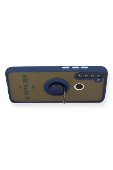 Newface Xiaomi Redmi Note 8 Kılıf Montreal Yüzüklü Silikon Kapak - Lacivert resmi