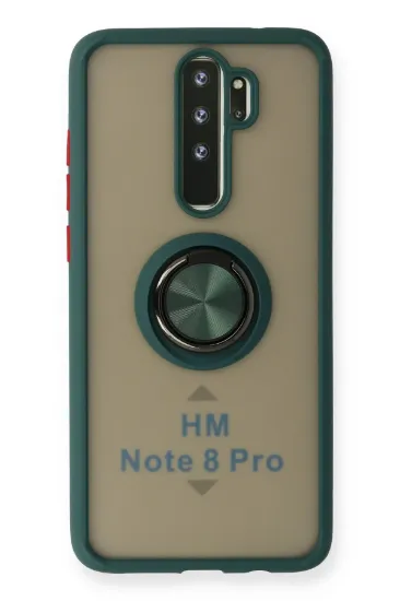 Newface Xiaomi Redmi Note 8 Pro Kılıf Montreal Yüzüklü Silikon Kapak - Yeşil resmi