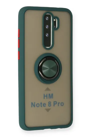 Newface Xiaomi Redmi Note 8 Pro Kılıf Montreal Yüzüklü Silikon Kapak - Yeşil resmi