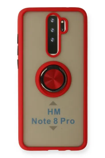 Newface Xiaomi Redmi Note 8 Pro Kılıf Montreal Yüzüklü Silikon Kapak - Kırmızı resmi