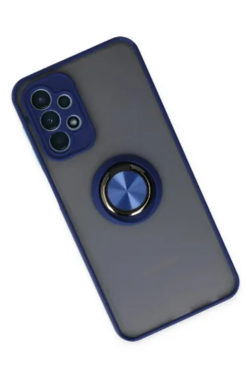 Newface Samsung Galaxy A23 4G Kılıf Montreal Yüzüklü Silikon Kapak - Lacivert resmi