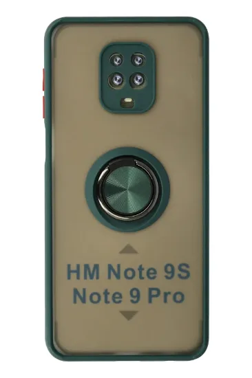 Newface Xiaomi Redmi Note 9 Pro Kılıf Montreal Yüzüklü Silikon Kapak - Yeşil resmi