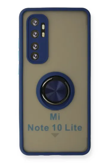 Newface Xiaomi Mi Note 10 Lite Kılıf Montreal Yüzüklü Silikon Kapak - Lacivert resmi