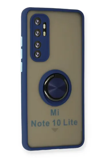 Newface Xiaomi Mi Note 10 Lite Kılıf Montreal Yüzüklü Silikon Kapak - Lacivert resmi