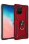 Newface Samsung Galaxy A91 / S10 Lite Kılıf Sofya Yüzüklü Silikon Kapak - Kırmızı resmi