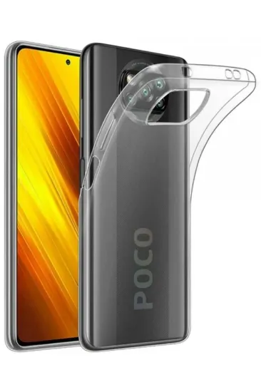 Newface Xiaomi Pocophone X3 Kılıf Lüx Şeffaf Silikon resmi