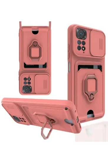 Newface Xiaomi Redmi Note 11 Pro Kılıf Zuma Kartvizitli Yüzüklü Silikon - Pembe resmi