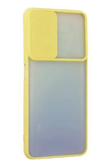 Newface Xiaomi Redmi Note 11 Kılıf Palm Buzlu Kamera Sürgülü Silikon - Sarı resmi