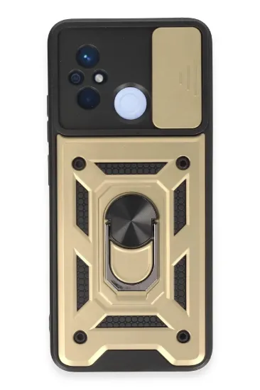 Newface Xiaomi Redmi 12C Kılıf Pars Lens Yüzüklü Silikon - Gold resmi