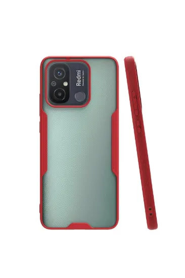 Newface Xiaomi Redmi 12C Kılıf Platin Silikon - Kırmızı resmi