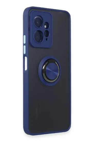 Newface Xiaomi Redmi Note 12 4G Kılıf Montreal Yüzüklü Silikon Kapak - Lacivert resmi