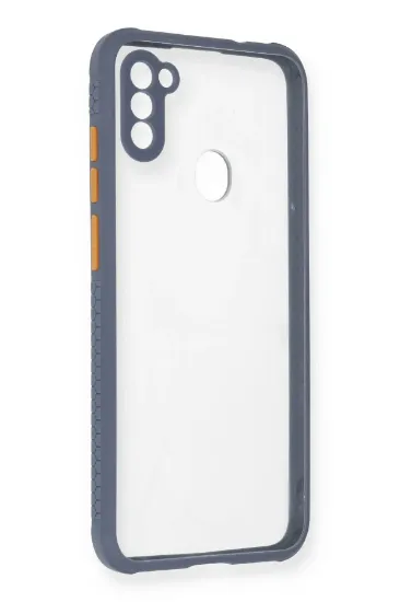 Newface Samsung Galaxy A11 Kılıf Miami Şeffaf Silikon - Gri resmi
