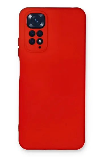 Newface Xiaomi Redmi Note 11 Kılıf Nano içi Kadife Silikon - Kırmızı resmi