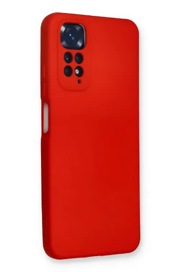 Newface Xiaomi Redmi Note 11 Kılıf Nano içi Kadife Silikon - Kırmızı resmi