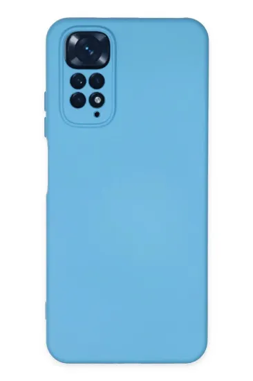 Newface Xiaomi Redmi Note 11 Kılıf Nano içi Kadife Silikon - Mavi resmi