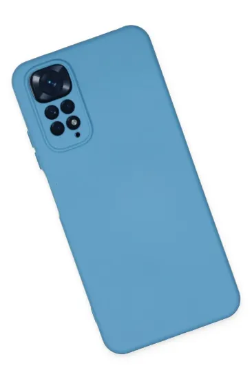 Newface Xiaomi Redmi Note 11 Kılıf Nano içi Kadife Silikon - Mavi resmi
