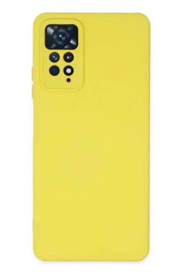 Newface Xiaomi Redmi Note 11 Pro Kılıf Nano içi Kadife Silikon - Sarı resmi