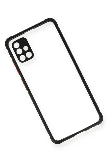 Newface Samsung Galaxy A71 Kılıf Miami Şeffaf Silikon - Siyah resmi