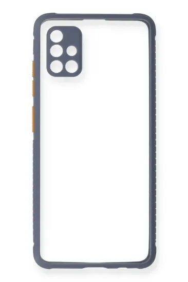 Newface Samsung Galaxy A71 Kılıf Miami Şeffaf Silikon - Gri resmi