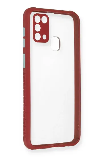Newface Samsung Galaxy M31 Kılıf Miami Şeffaf Silikon - Fuşya resmi
