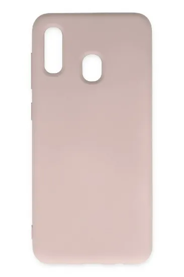 Newface Samsung Galaxy A20 Kılıf Nano içi Kadife Silikon - Pudra resmi
