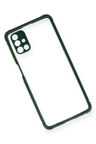 Newface Samsung Galaxy M51 Kılıf Miami Şeffaf Silikon - Koyu Yeşil resmi