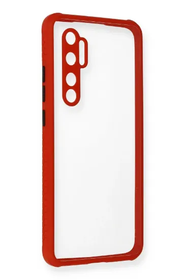 Newface Xiaomi Mi Note 10 Lite Kılıf Miami Şeffaf Silikon - Kırmızı resmi