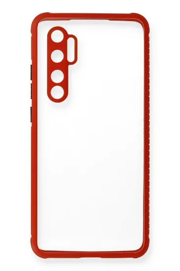Newface Xiaomi Mi Note 10 Lite Kılıf Miami Şeffaf Silikon - Kırmızı resmi