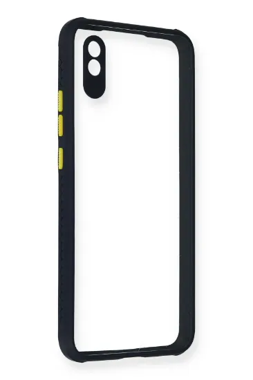 Newface Xiaomi Redmi 9A Kılıf Miami Şeffaf Silikon - Lacivert resmi