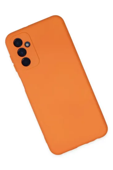 Newface Samsung Galaxy M23 Kılıf Nano içi Kadife Silikon - Turuncu resmi