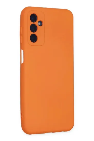 Newface Samsung Galaxy M23 Kılıf Nano içi Kadife Silikon - Turuncu resmi