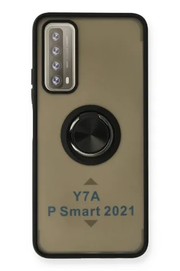 Newface Huawei P Smart 2021 Kılıf Montreal Yüzüklü Silikon Kapak - Siyah resmi