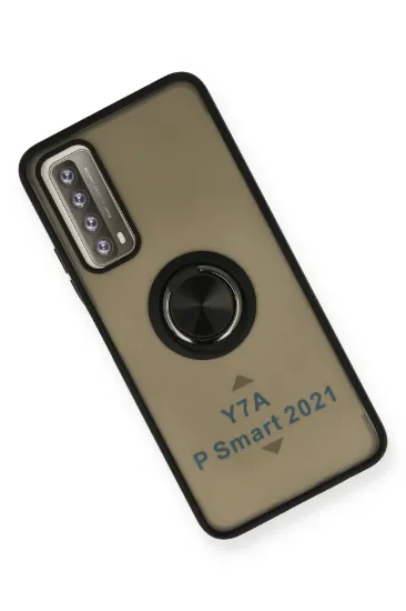 Newface Huawei P Smart 2021 Kılıf Montreal Yüzüklü Silikon Kapak - Siyah resmi