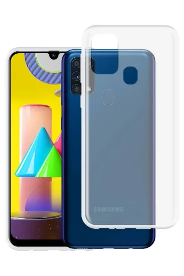 Newface Samsung Galaxy M31 Kılıf Lüx Şeffaf Silikon resmi