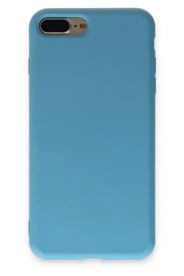 Newface iPhone 7 Plus Kılıf Nano içi Kadife Silikon - Mavi resmi