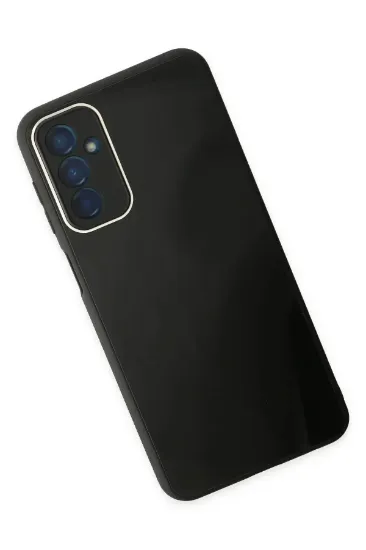 Newface Samsung Galaxy M23 Kılıf Glass Kapak - Siyah resmi