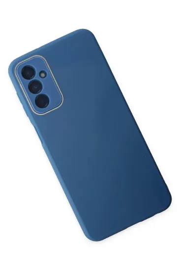 Newface Samsung Galaxy M23 Kılıf Glass Kapak - Mavi resmi