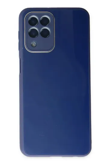 Newface Samsung Galaxy M33 Kılıf Glass Kapak - Lacivert resmi