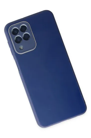 Newface Samsung Galaxy M33 Kılıf Glass Kapak - Lacivert resmi