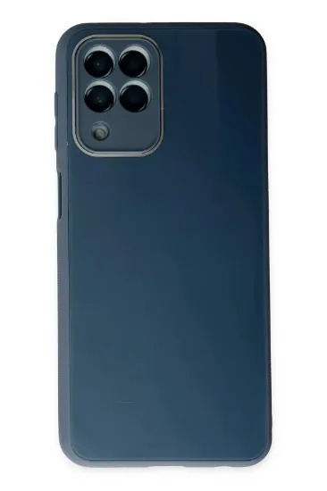 Newface Samsung Galaxy M33 Kılıf Glass Kapak - Mavi resmi