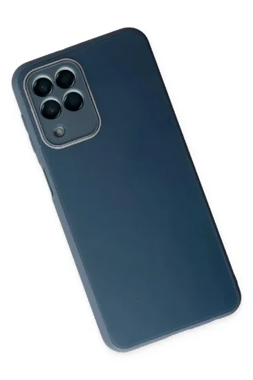 Newface Samsung Galaxy M33 Kılıf Glass Kapak - Mavi resmi