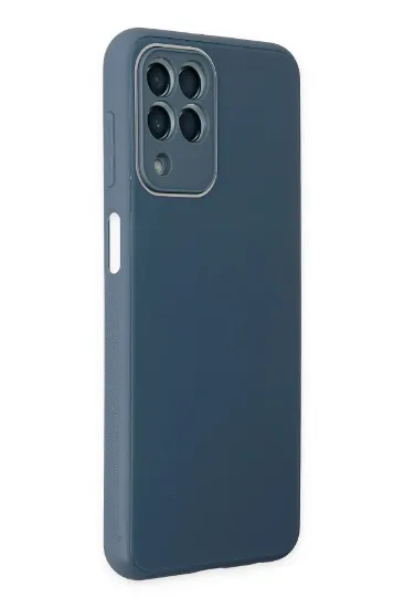 Newface Samsung Galaxy M33 Kılıf Glass Kapak - Mavi resmi