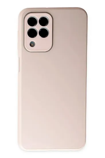 Newface Samsung Galaxy M33 Kılıf Glass Kapak - Pembe resmi