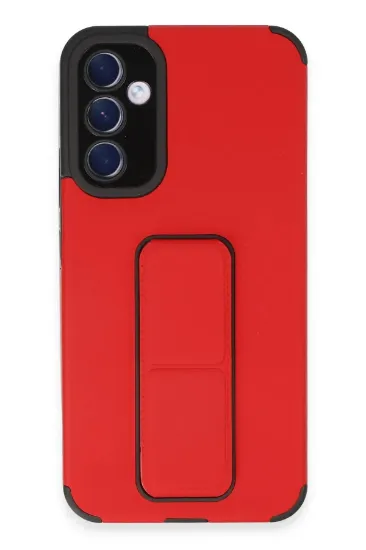 Newface Samsung Galaxy A54 5G Kılıf Mega Standlı Silikon - Kırmızı resmi