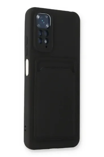 Newface Xiaomi Redmi Note 11S Kılıf Kelvin Kartvizitli Silikon - Siyah resmi