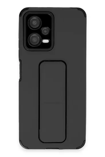 Newface Xiaomi Poco X5 5G Kılıf Mega Standlı Silikon - Siyah resmi