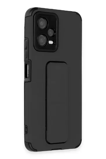 Newface Xiaomi Poco X5 5G Kılıf Mega Standlı Silikon - Siyah resmi