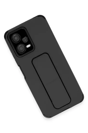 Newface Xiaomi Poco X5 5G Kılıf Mega Standlı Silikon - Siyah resmi